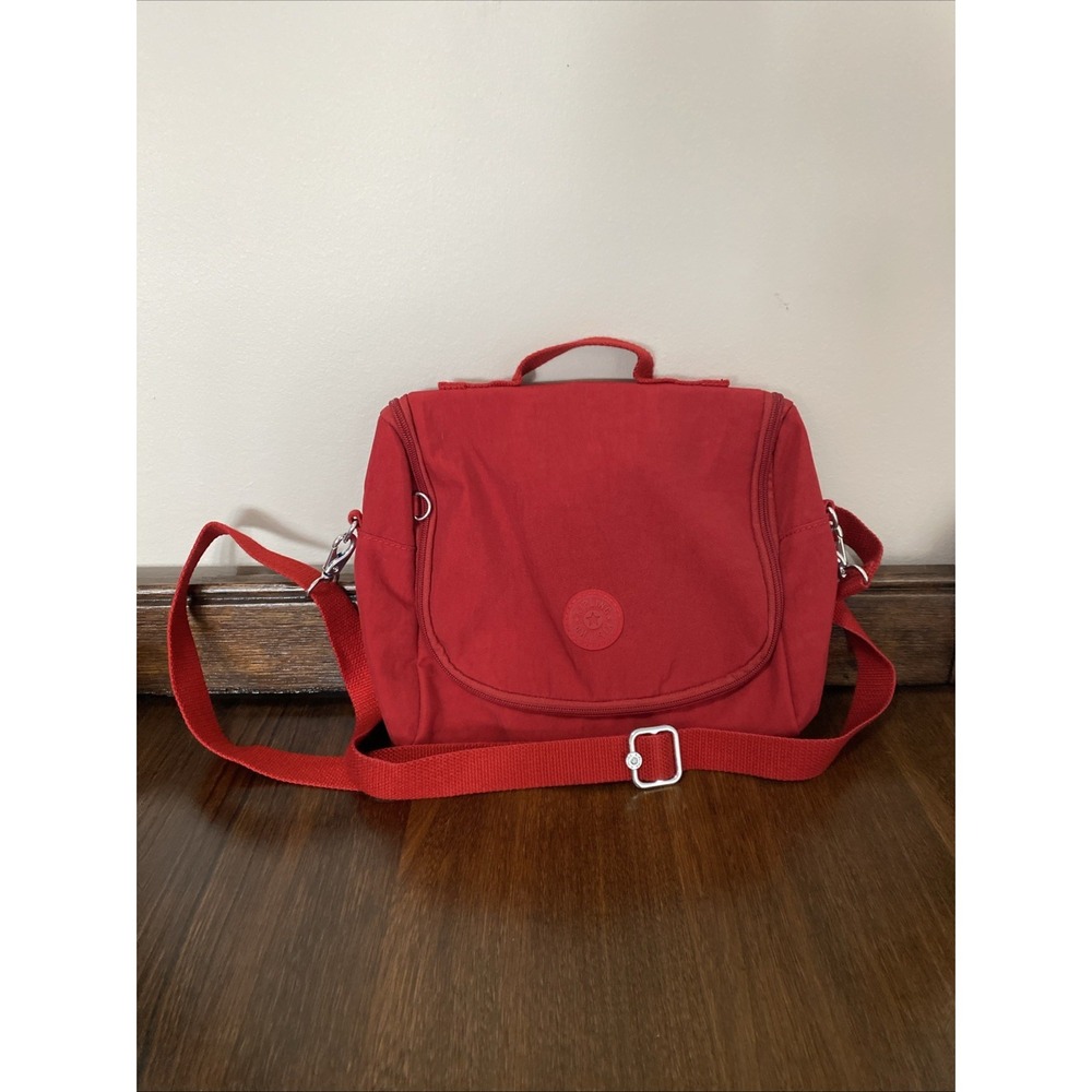 Kipling Sabian Crossbody Bag Red Nylon Lightweight Women Medium Messenger Bag